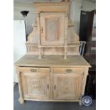 An antique oak buffet back sideboard