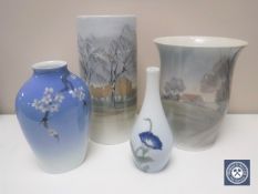 Four Bing & Grondahl vases,