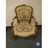 A continental tapestry seated armchair,