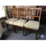 Three antique mahogany dining chairs