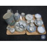 Two trays containing a quantity of Bing & Grondahl tea china, plates,