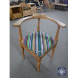 An oak corner chair