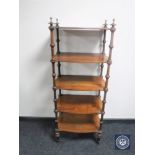 A Victorian mahogany five tier what not stand