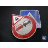 Three metal road signs (3)