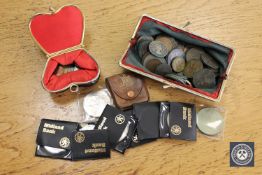A collection of British pre-decimal coins and continental coins