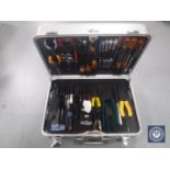 A professional Jensen Tools aluminium tool case with security lock,