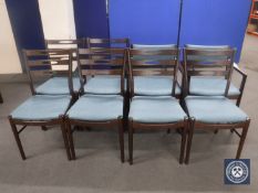 Six late 20th century ladder back dining chairs and pair of similar chairs