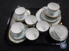 A Paragon gilded turquoise tea set