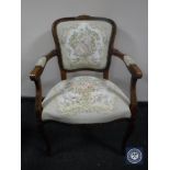 A continental salon armchair in tapestry fabric