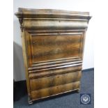 A late nineteenth century mahogany secretaire chest