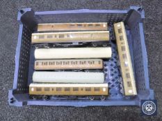 A collection of Hornby railway carriages