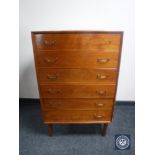 A mid 20th century Danish teak six drawer chest