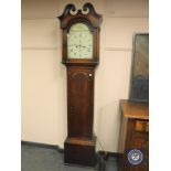 A George III oak eight day longcase clock with painted dial signed John Brown, Aberdeen,