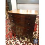 A 19th century mahogany bowfront step commode,