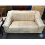 A 20th century brown leather settee