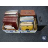 Two boxes of LP's and 78's, box sets etc.