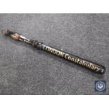 A wooden truncheon marked 'London Constabulary'