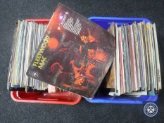 Two boxes of vinyl records to include Elvis Presley, Simon and Garfunkel,