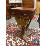 A Regency mahogany work table fitted a drawer,