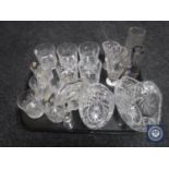 A tray of Edinburgh crystal tumblers,