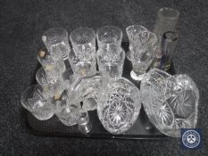 A tray of Edinburgh crystal tumblers,