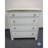 A 20th century painted pine four drawer chest