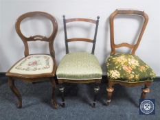 Three miscellaneous antique mahogany chairs