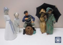 A Royal Doulton figure, The Lobster Man HN2317, together with a Lladro figure of a girl,