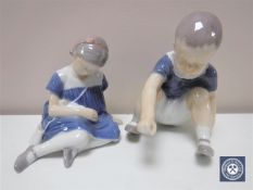 Two Bing & Grondahl figures of seated children,
