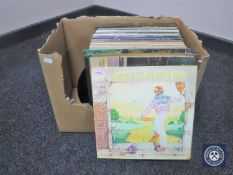 A box of vinyl records, Elton John,