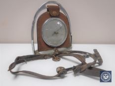 An early twentieth century 'stirrup' barometer and two small stirrups