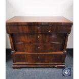 A late 19th century continental mahogany four drawer chest