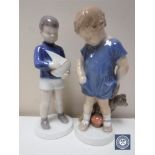 Two Royal Copenhagen figures of children,