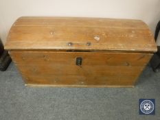 A 19th century pine dome top trunk,