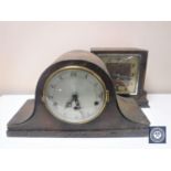 Two early 20th century oak cased mantel clocks