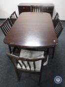 A Stag eight piece dining room suite comprising of sideboard,