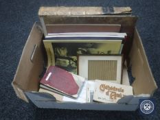 A box of nineteenth century art book, books relating to Stockton,
