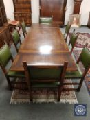 A good quality Georgian style pull out oak refectory table, fully extended 274cm,