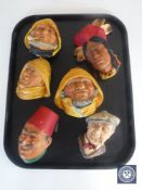 A tray of six Bossons wall plaques