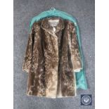 A simulated fur coat