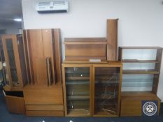 A 20th century teak Tapley modular display unit and a CD rack