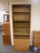 A set of late twentieth century Danish bookshelves fitted with cupboards beneath