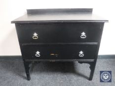 A painted oak two drawer chest