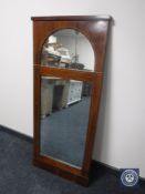 A late nineteenth century inlaid mahogany hall mirror