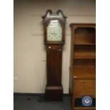 A George III oak eight day longcase clock with painted dial signed John Brown, Aberdeen,