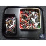 Two tubs of hand painted lead military figures