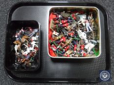 Two tubs of hand painted lead military figures