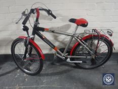 A Dutch Gazelle Shark child's front suspension bike, with 3-speed hub gears, chain guard,