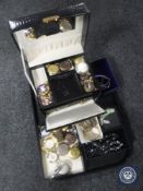 A tray of leather jewellery box, quantity of pocket watches,