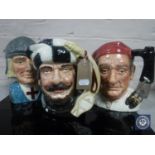 Three large Royal Doulton character jugs - Trapper D6609, St.